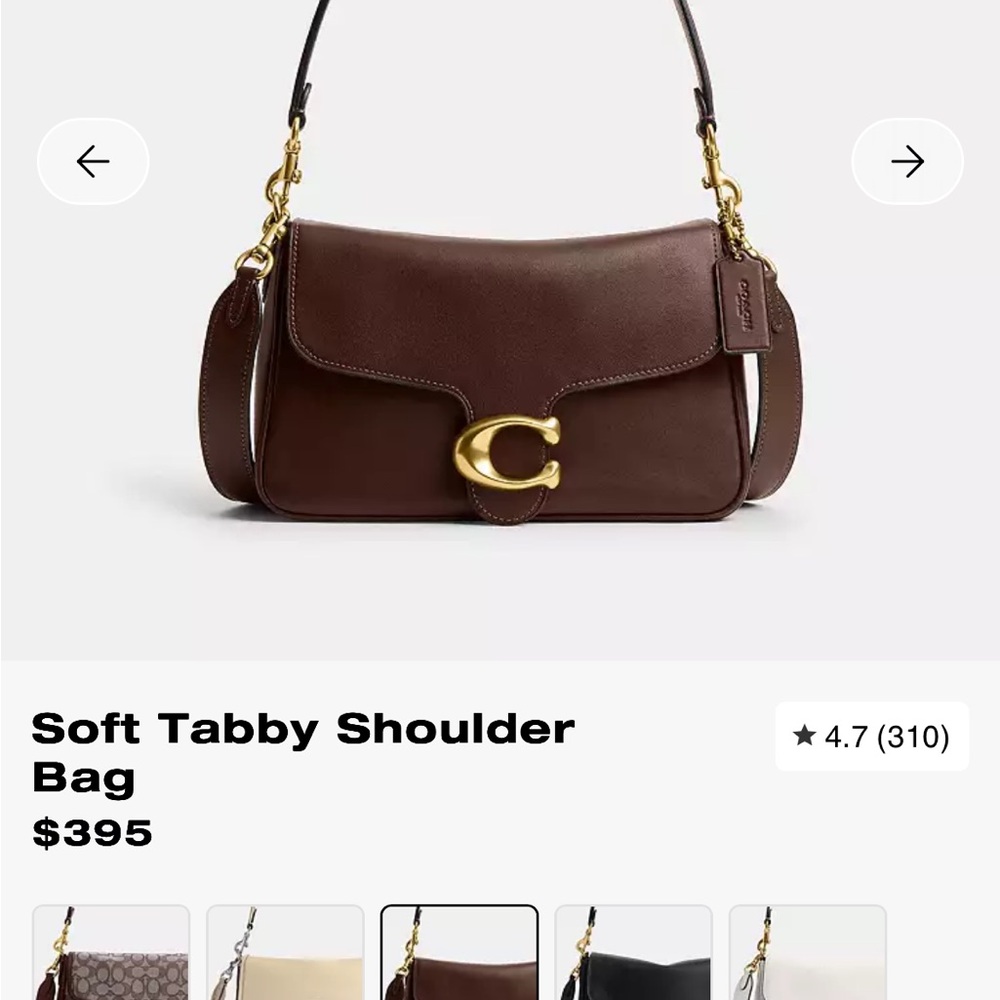 Coach Soft Tabby Shoulder Bag - Dark Brown